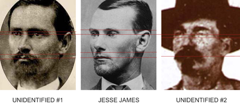 Comparison of Jesse James and unidentified men